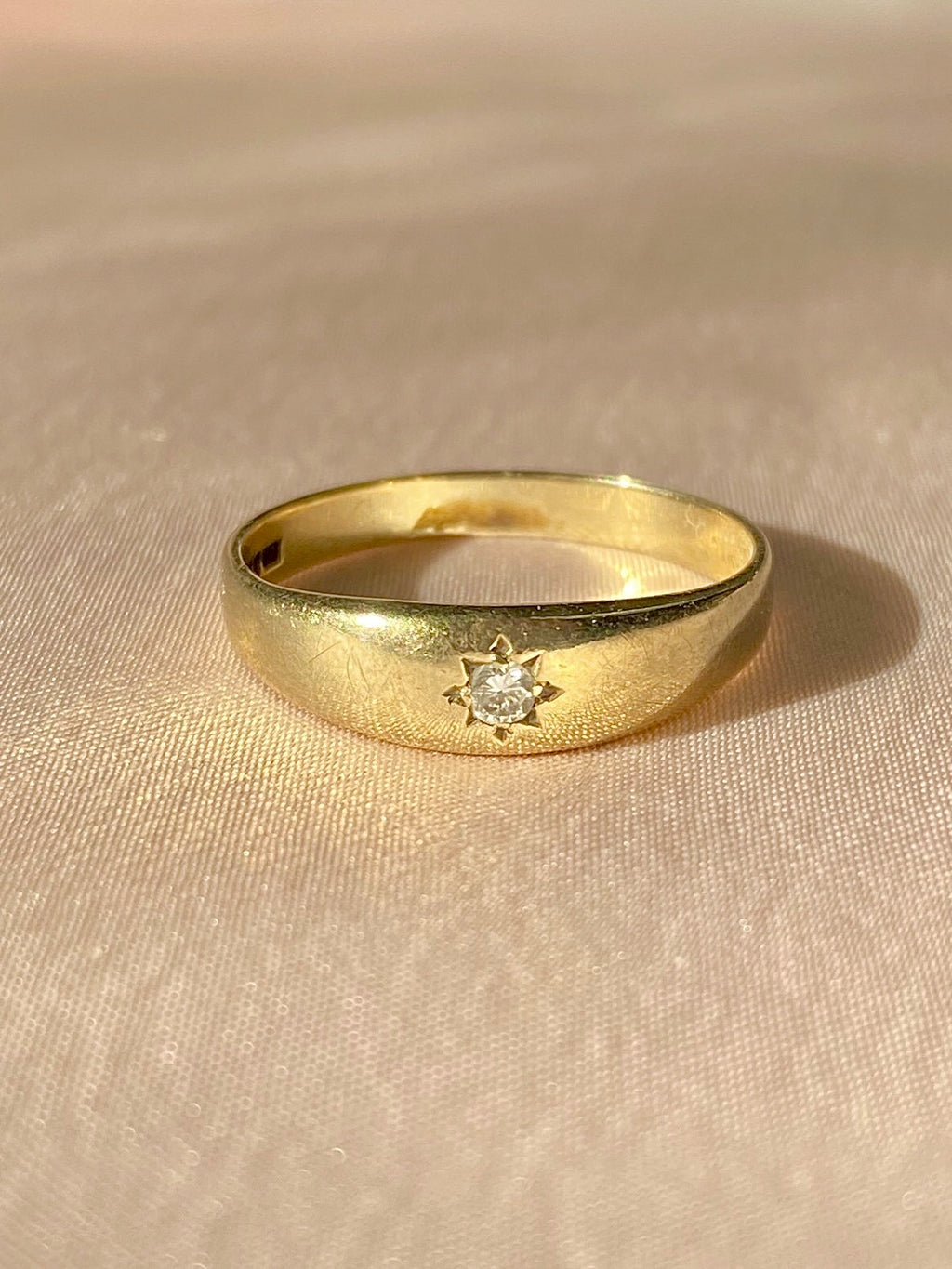 Vintage 9k Gypsy Starburst Diamond Skinny Band 1992