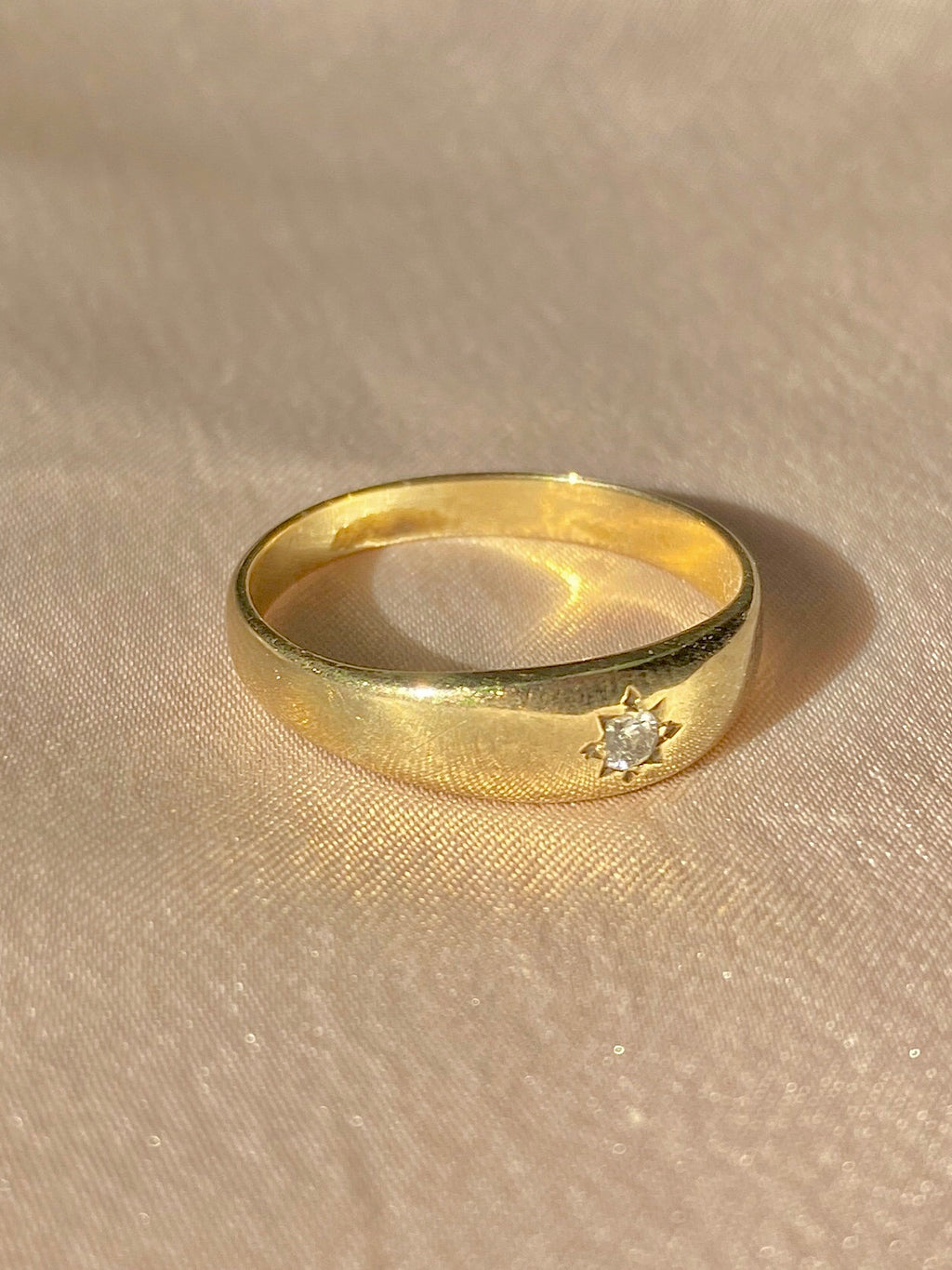 Vintage 9k Gypsy Starburst Diamond Skinny Band 1992