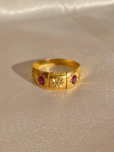 Load image into Gallery viewer, Antique 18k Gypsy Ruby Diamond Ring 1902
