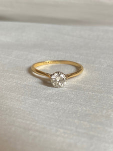 Vintage 18k Platinum Solitaire Diamond Ring 0.50 cts