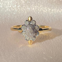 Load image into Gallery viewer, Vintage 9k Diamond Studded Flower Cluster Ring
