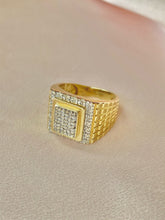 Load image into Gallery viewer, Vintage 9k Diamond Pave Signet Ring
