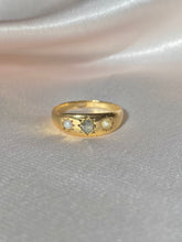Load image into Gallery viewer, Antique 18k Pearl + Rose Cut Diamond Gypsy Ring 1900s
