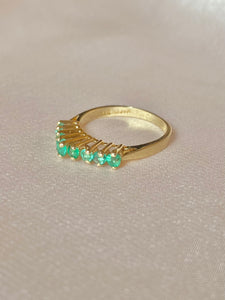 Vintage 14k Emerald Cathedral Ring