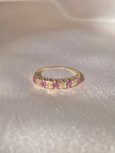 Load image into Gallery viewer, Vintage 9k Ruby Diamond Half Eternity Band
