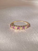 Load image into Gallery viewer, Vintage 9k Ruby Diamond Half Eternity Band
