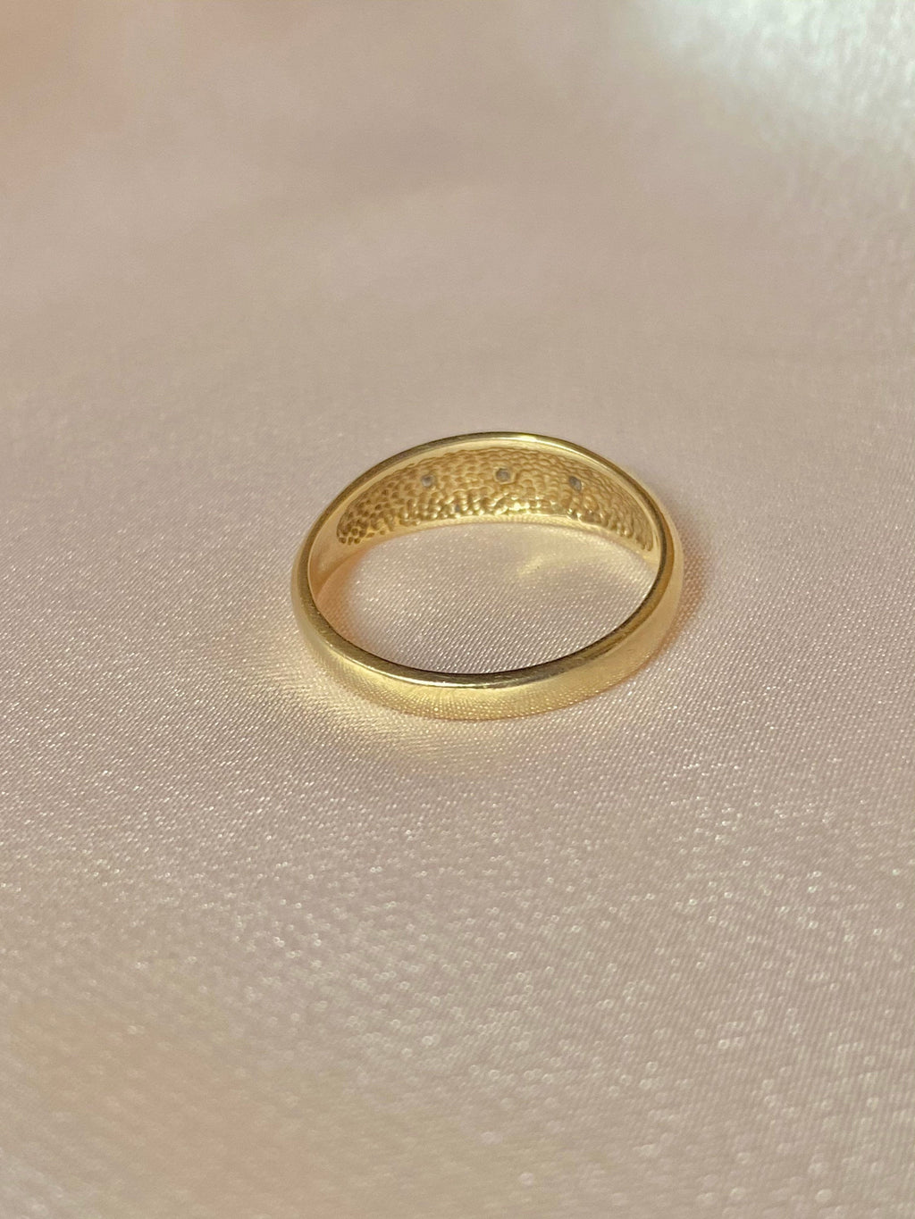 Vintage 9k Diamond Skinny Trilogy Gypsy Ring 1993