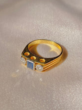 Load image into Gallery viewer, Vintage 18k Diamond Sapphire A Jour Ring 1993
