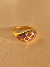 Load image into Gallery viewer, Vintage 14k Ruby Honeycomb Bombe Ring
