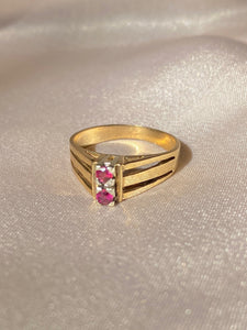 Vintage 9k Ruby Boho Ring 1979