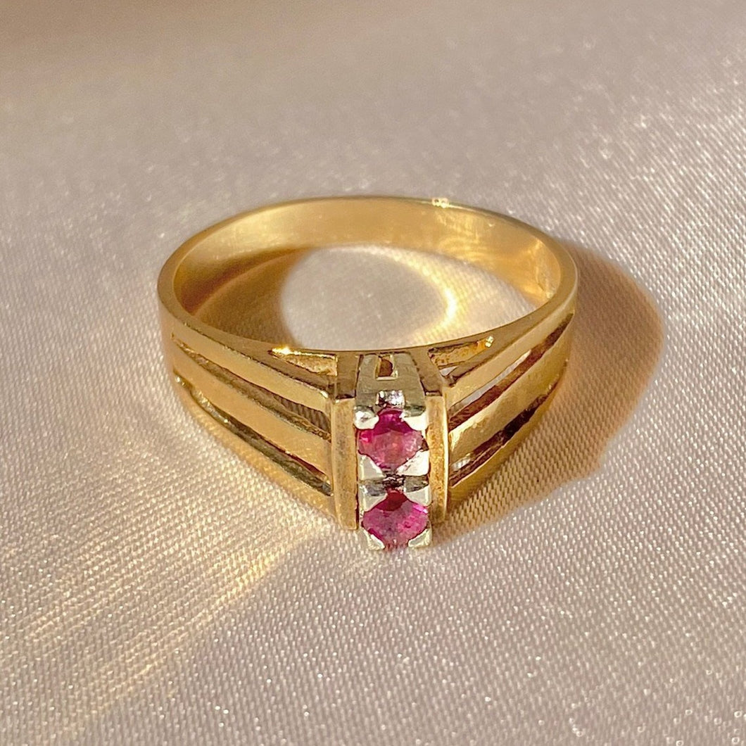 Vintage 9k Ruby Boho Ring 1979