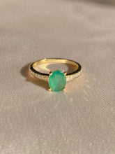 Load image into Gallery viewer, Vintage 14k Emerald Diamond Engagement Ring
