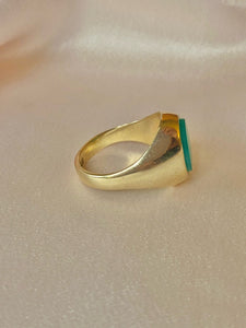 Vintage 9k Agate Signet Ring 1992