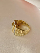 Load image into Gallery viewer, Vintage 9k Diamond Pave Signet Ring
