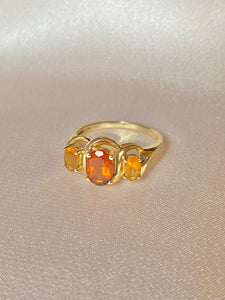 Vintage 14k Citrine Garnet Ring