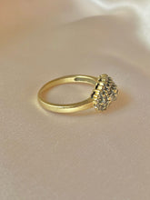 Load image into Gallery viewer, Vintage 9k Diamond Baguette Cluster Ring
