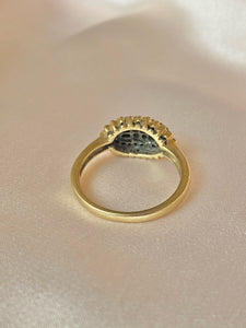Vintage 9k Diamond Baguette Cluster Ring