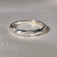 Load image into Gallery viewer, Vintage 10k White Gold Diamond Swirl Band
