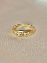 Load image into Gallery viewer, Vintage 9k Diamond Skinny Trilogy Gypsy Ring 1993
