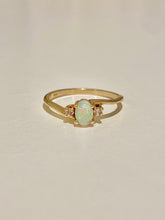 Load image into Gallery viewer, Vintage 14k Diamond Opal Cabochon Dainty Ring
