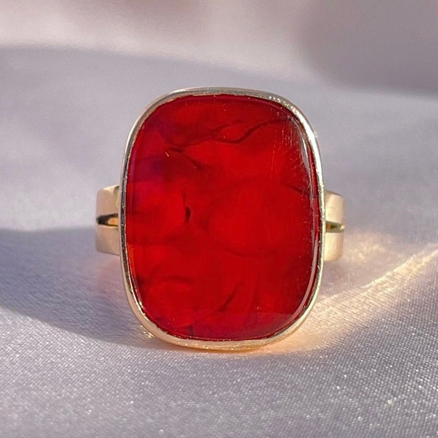 Vintage 9k Carnelian Cocktail Ring