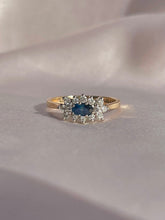Load image into Gallery viewer, Vintage 9k Sapphire Diamond Cluster 1986
