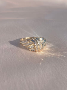Vintage 10k Baguette Diamond Cluster Ring 1.00 cts