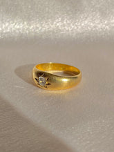 Load image into Gallery viewer, Antique 18k Diamond Solitaire Gypsy Ring 1887
