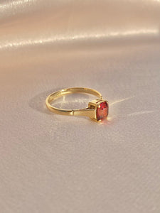 Vintage 9k Cushion Garnet Ring