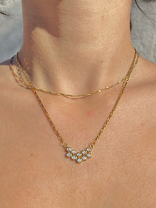 Vintage 9k Bezel Diamond Necklace 0.40 cts