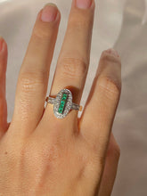 Load image into Gallery viewer, 9k Emerald Diamond Deco Cathedral Revival Ring

