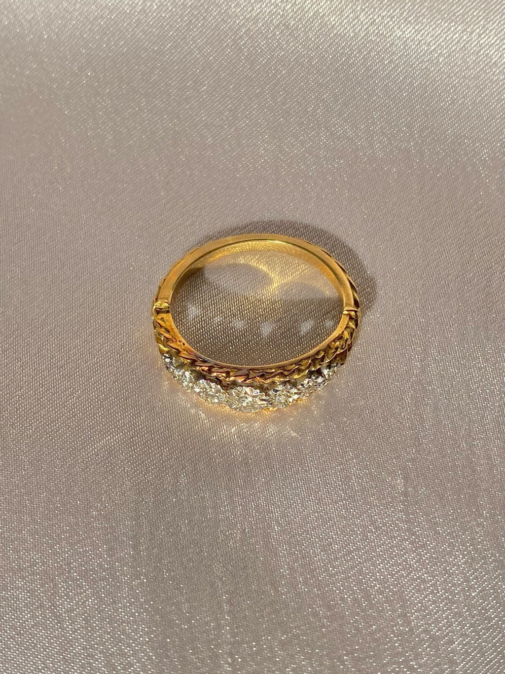 Vintage 18k Diamond Half Eternity Starburst Band 1975