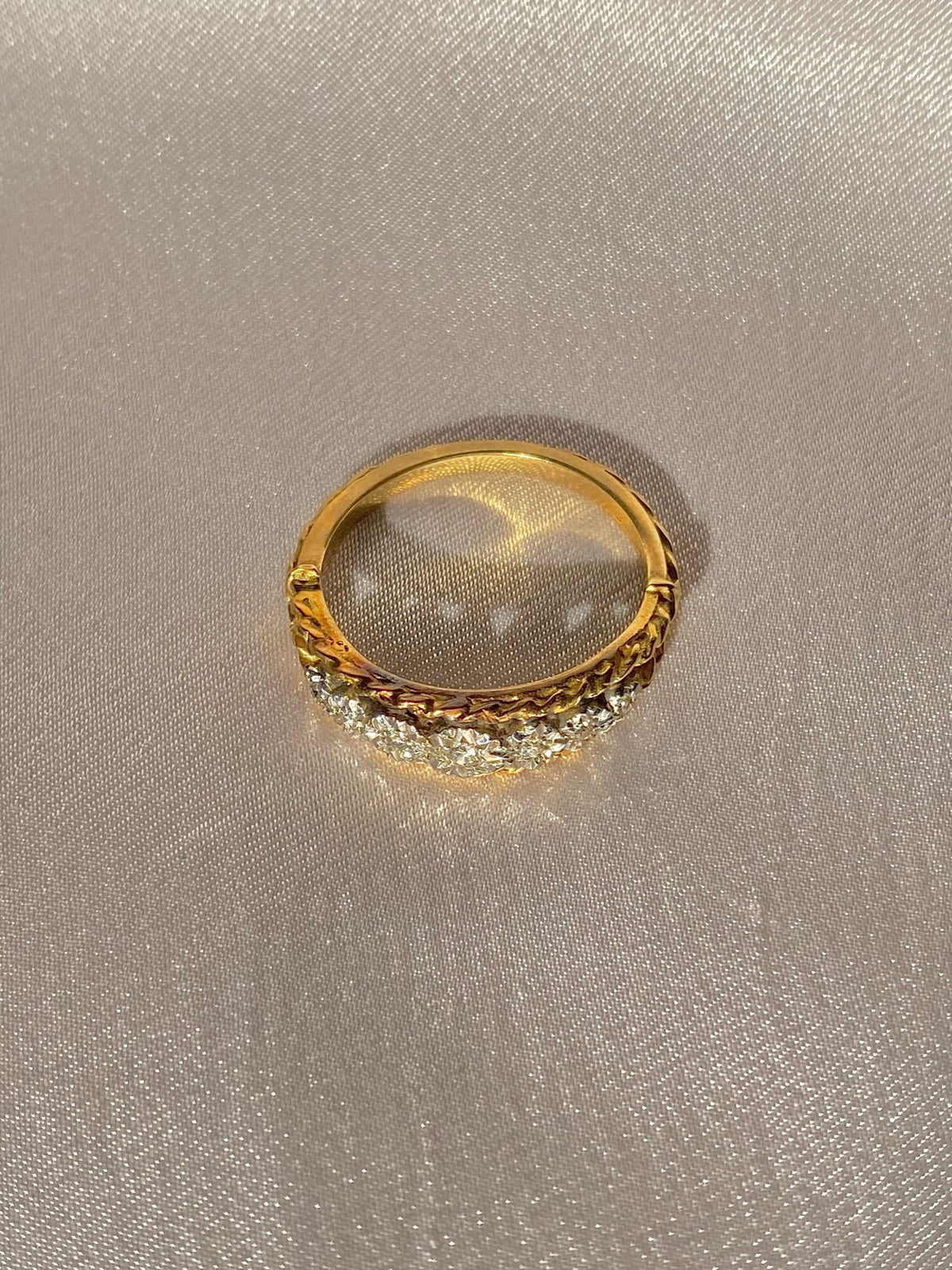 Vintage 18k Diamond Half Eternity Starburst Band 1975