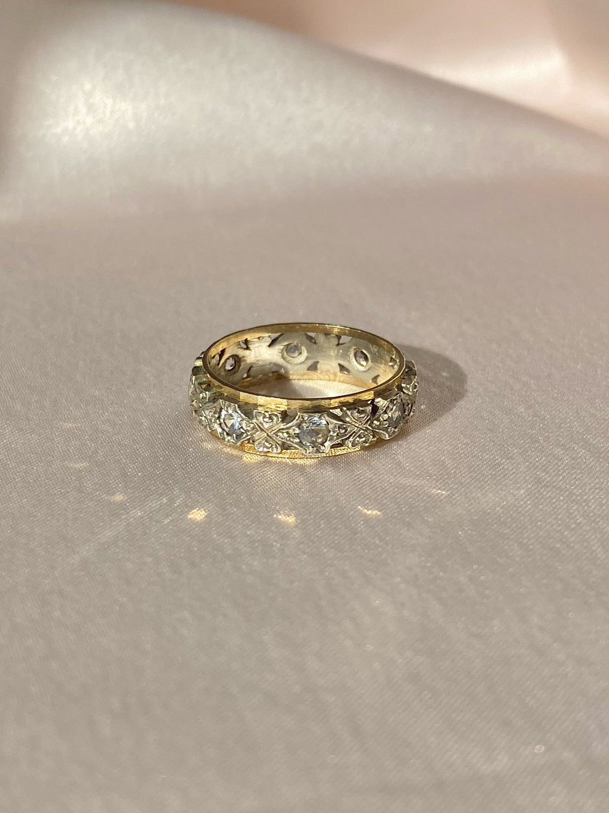 Antique 9k Art Deco Spinel Eternity Band