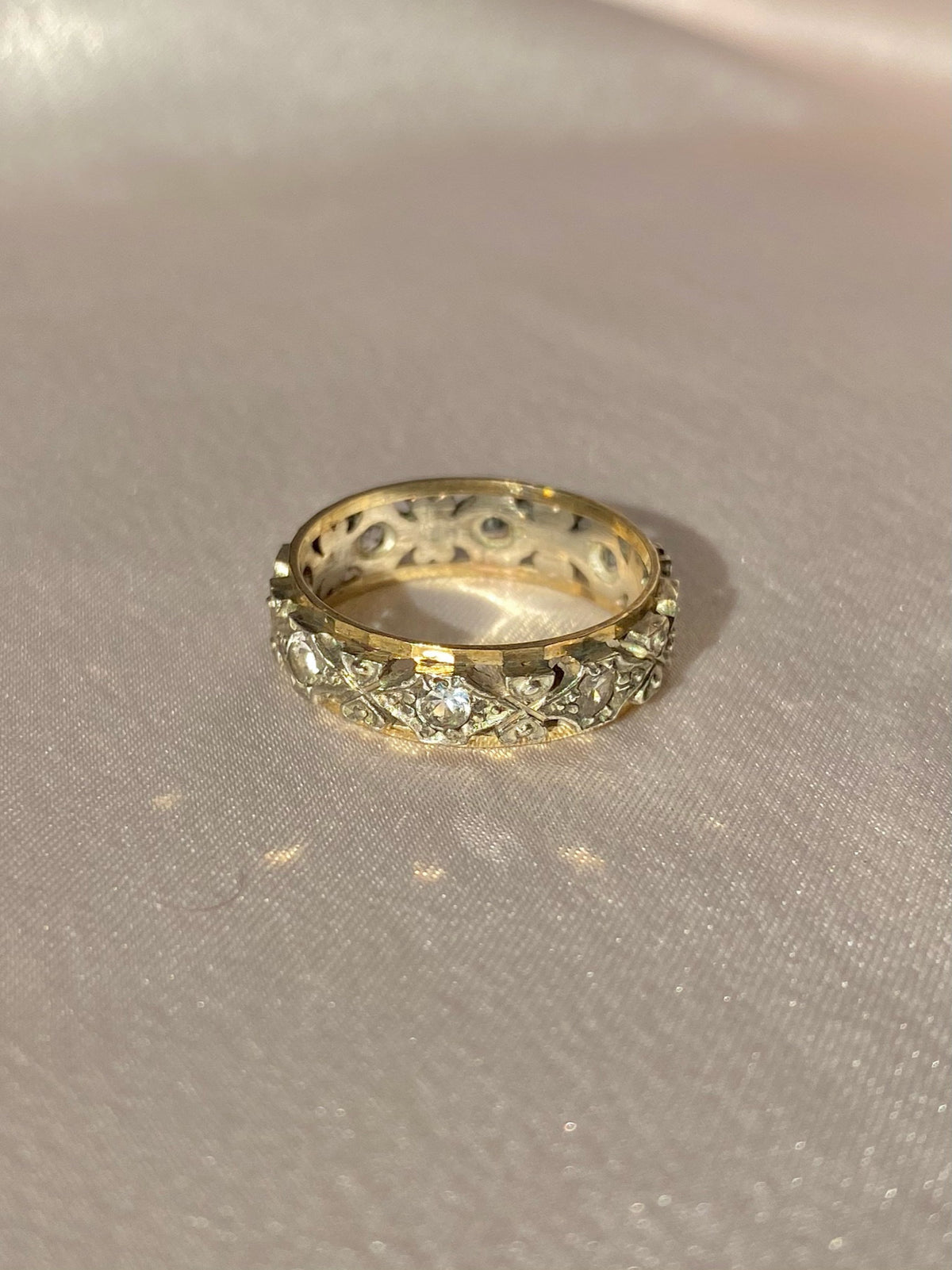 Antique 9k Art Deco Spinel Eternity Band