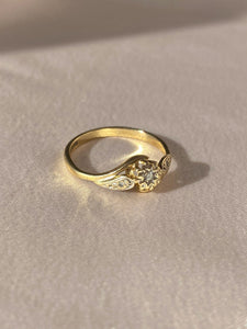 Vintage 9k Diamond Swirl Ring