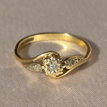 Load image into Gallery viewer, Vintage 9k Diamond Swirl Ring
