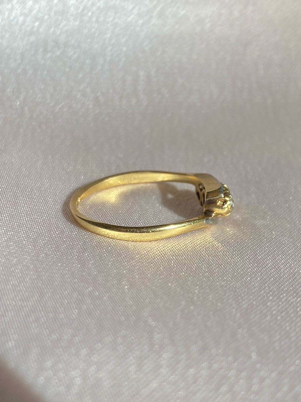 Antique 18k Platinum Crossover Old European Diamond Ring