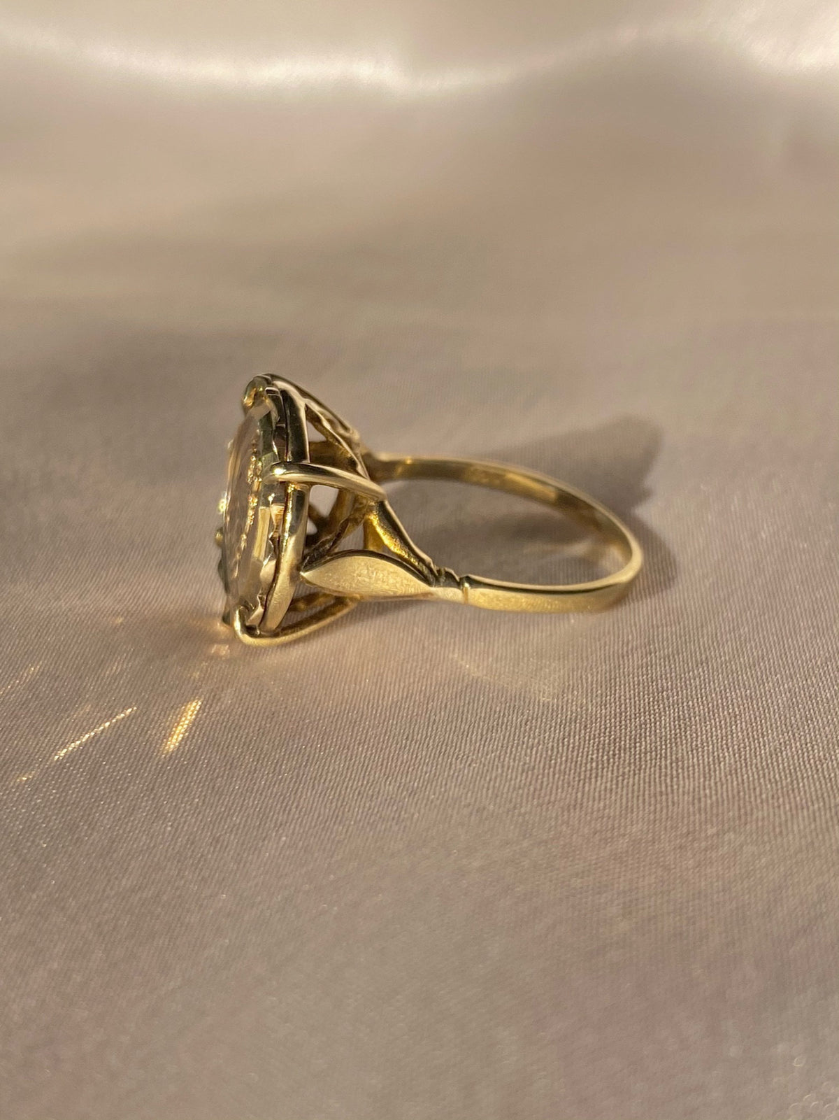Vintage 9k St Christopher Coin Ring 1978