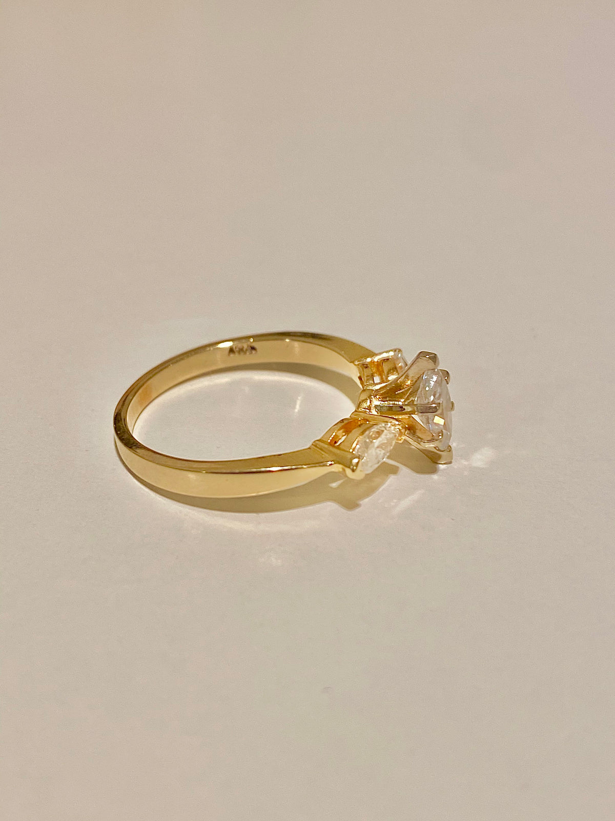 14k Trilogy Marquise Diamond Engagement Ring 1.00 ct