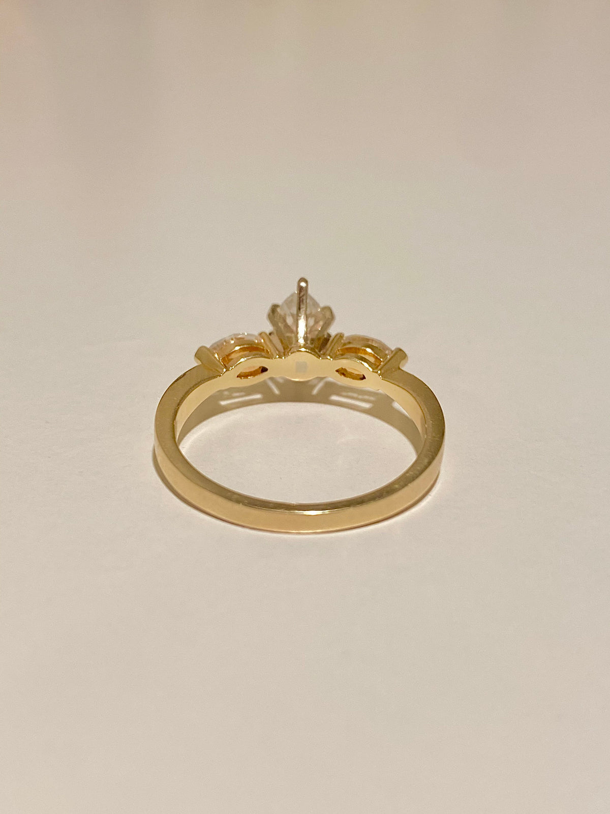 14k Trilogy Marquise Diamond Engagement Ring 1.00 ct