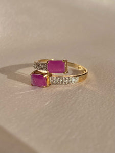 Vintage 10k Ruby Diamond Bypass Ring