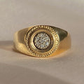 Vintage 10k Circle Diamond Cluster Ring