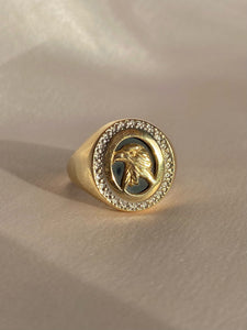 Vintage 14k Onyx Eagle Signet Ring