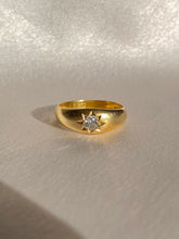 Load image into Gallery viewer, Antique 18k Diamond Solitaire Gypsy Ring 1887
