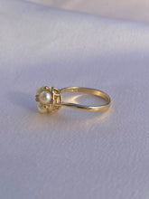 Load image into Gallery viewer, Vintage 10k Pearl Diamond Nested Cluster Ring
