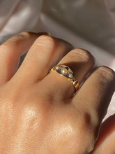 Load image into Gallery viewer, Antique 15k Pearl Starburst Gypsy Ring 1879
