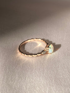 Vintage 14k Opal Diamond Drop Ring