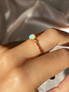Vintage 14k Opal Diamond Drop Ring