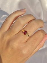 Load image into Gallery viewer, Vintage 9k Cushion Garnet Ring
